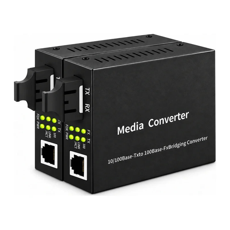 HS-1F1E — Fast Ethernet converter — 1 fiber + 1 copper 3