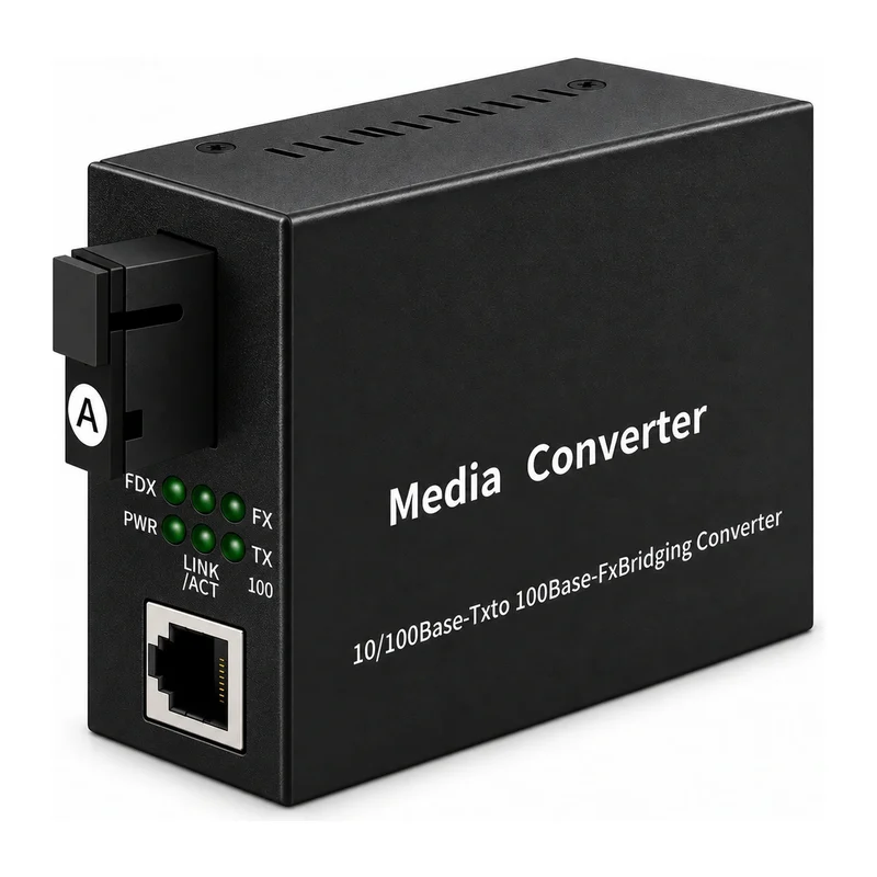 HS-1F1E — Fast Ethernet converter — 1 fiber + 1 copper 6