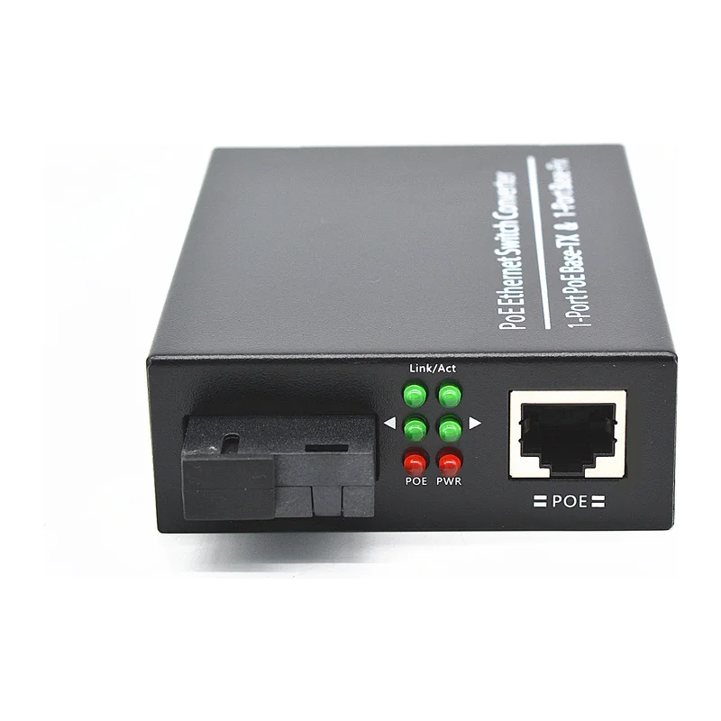 HS-1F1EP — Fast Ethernet PoE converter — 1 fiber + 1 PoE copper