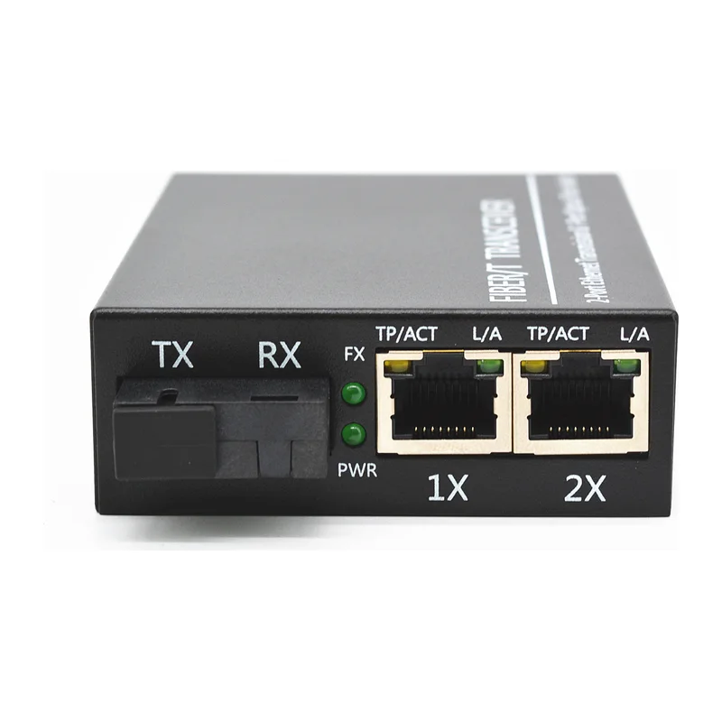 HS-1F2EP — Fast Ethernet PoE converter — 1 fiber + 2 PoE copper