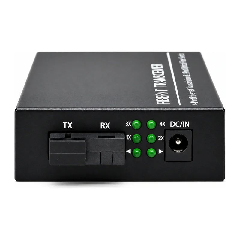 HS-1F4E — Fast Ethernet converter — 1 fiber + 4 copper 2