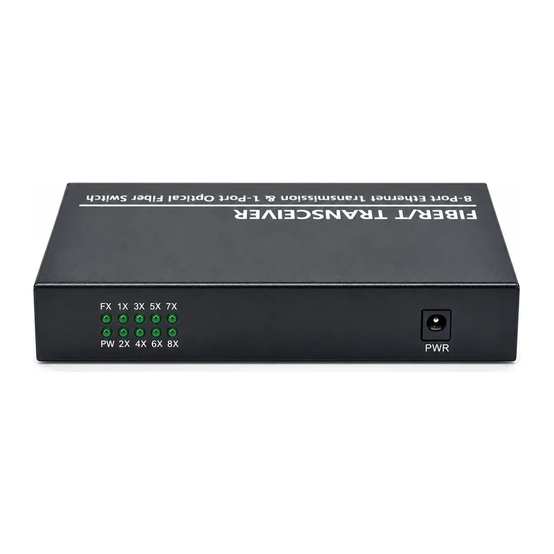 HS-1F8E — Fast Ethernet converter — 1 fiber + 8 copper 2
