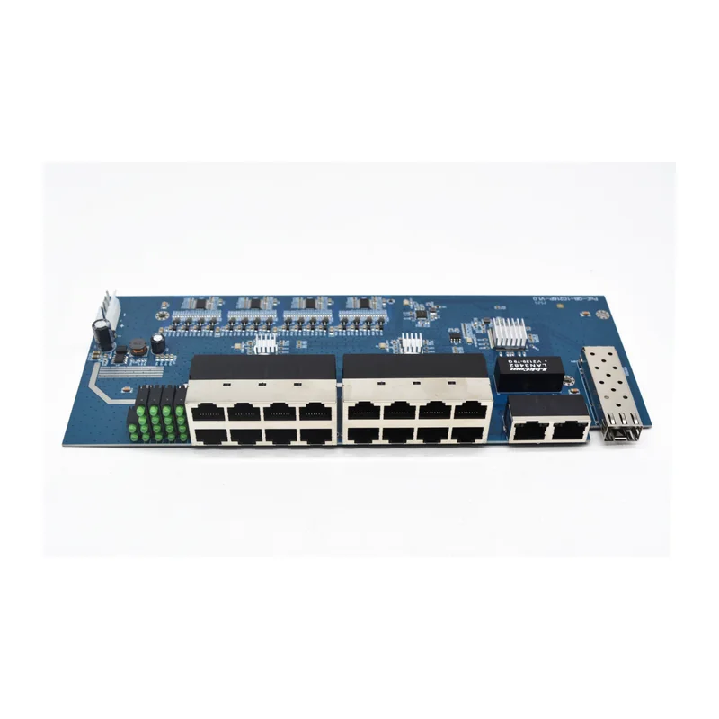 HS-1G18GEP — Gigabit PoE converter — 1 fiber + 18 PoE copper