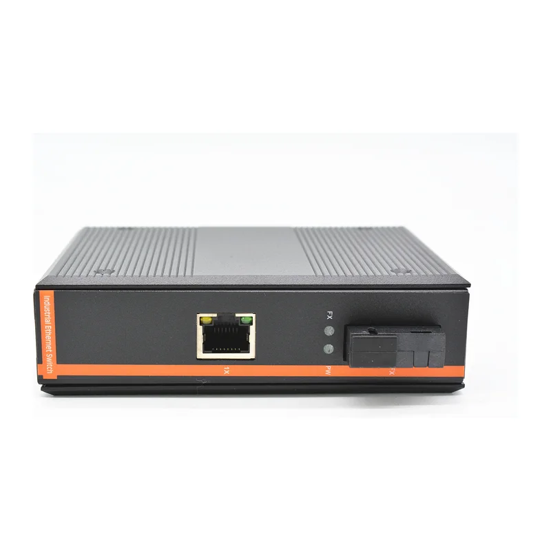 HS-1G1E-I — Industrial gigabit converter — 1 fiber + 1 copper, -40 ~ 75 °C