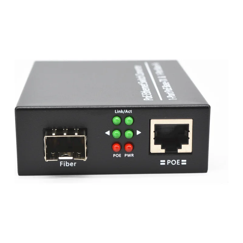 HS-1G1EP — Gigabit PoE converter — 1 fiber + 1 PoE copper