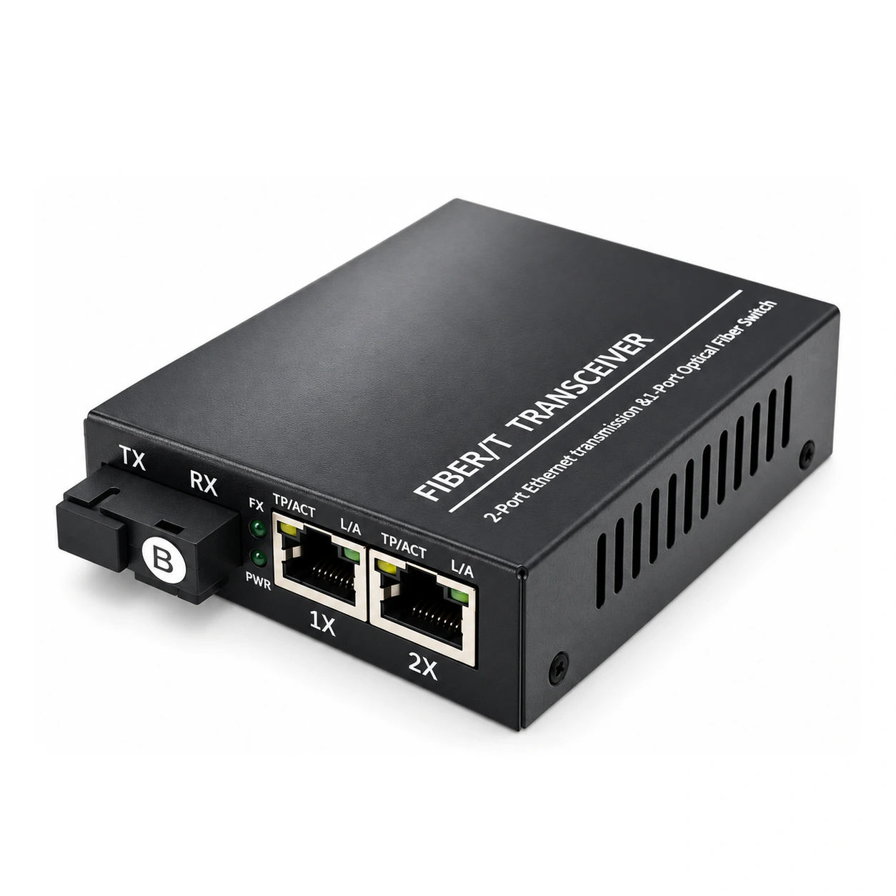 HS-1G2E — Gigabit converter — 1 fiber + 2 copper