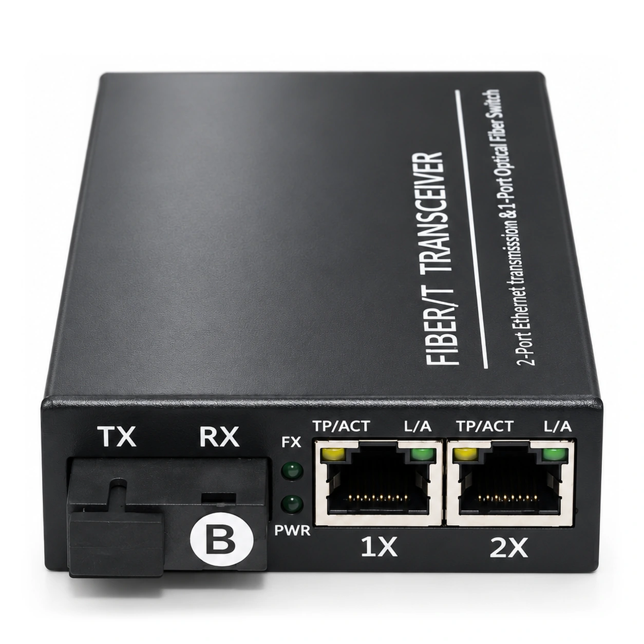 HS-1G2E — Gigabit converter — 1 fiber + 2 copper 2