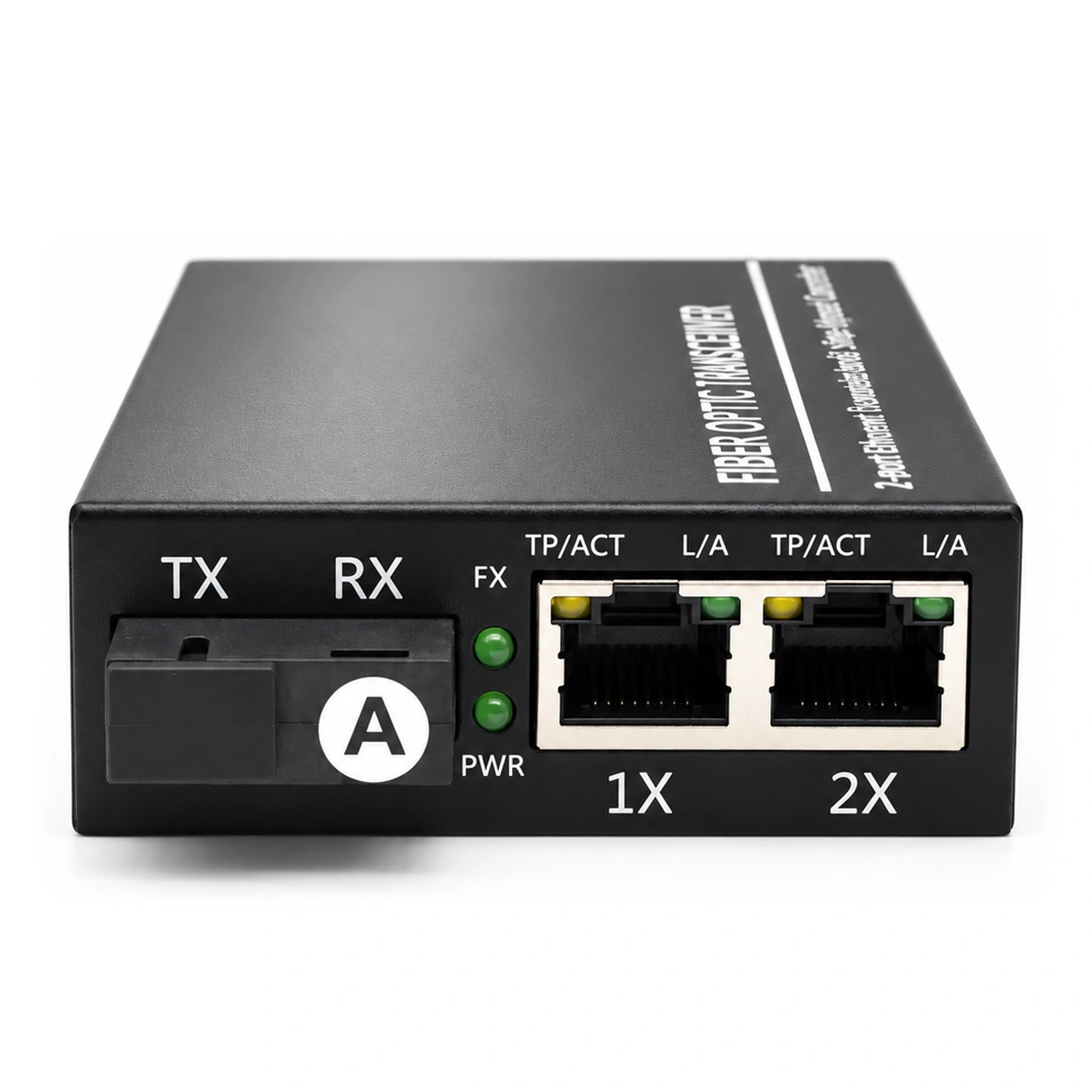 HS-1G2E-V — Gigabit converter — 1 fiber + 2 copper · VLAN isolation