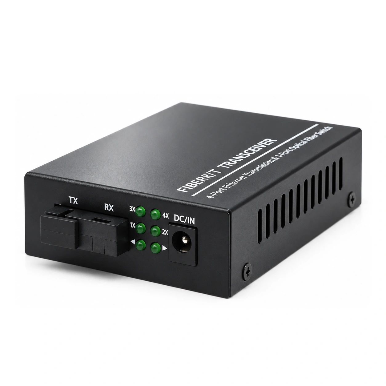 HS-1G4E — Gigabit Konverter — 1 fiber + 4 copper