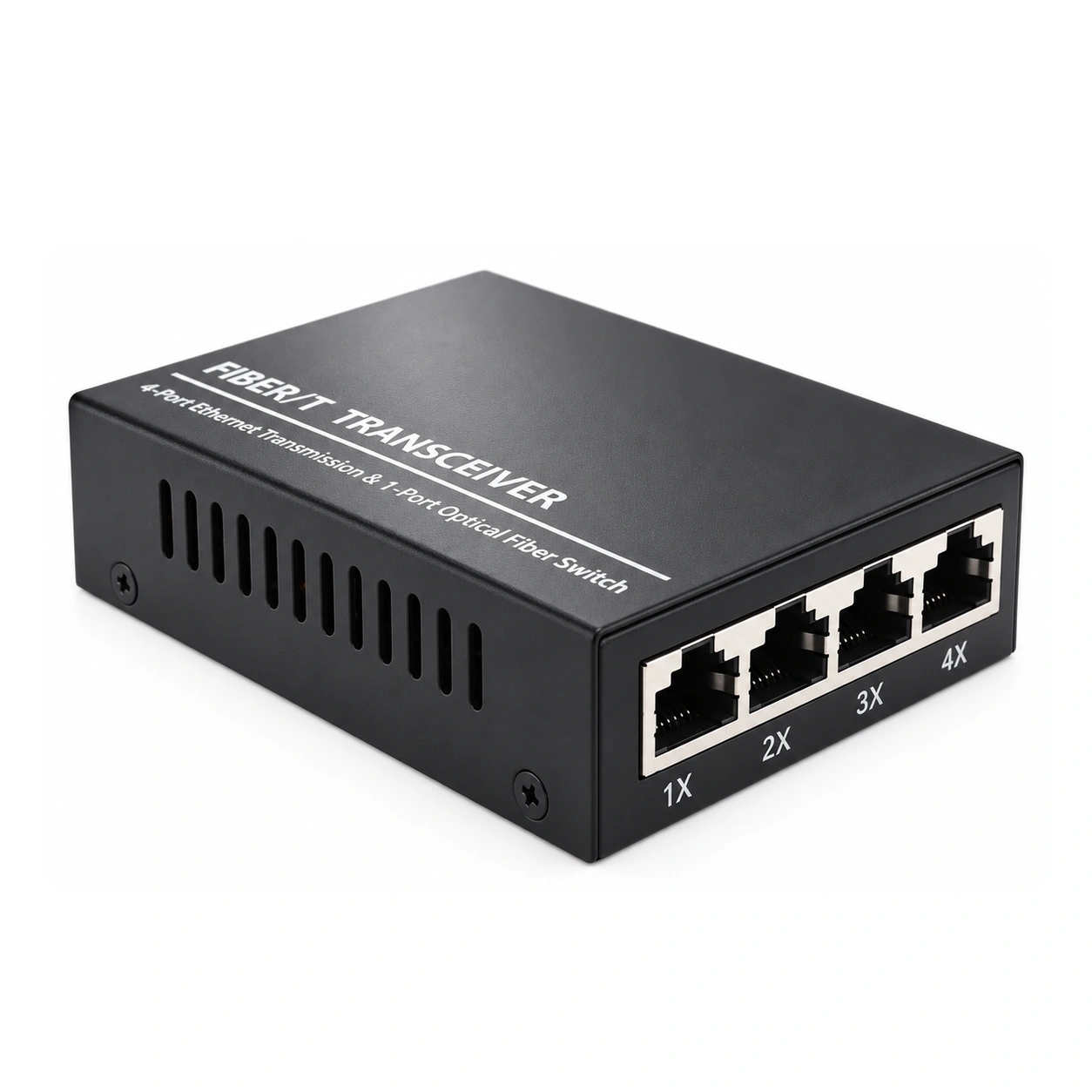 HS-1G4E-F — Gigabit converter — 1 fiber + 4 copper · SFP slot version