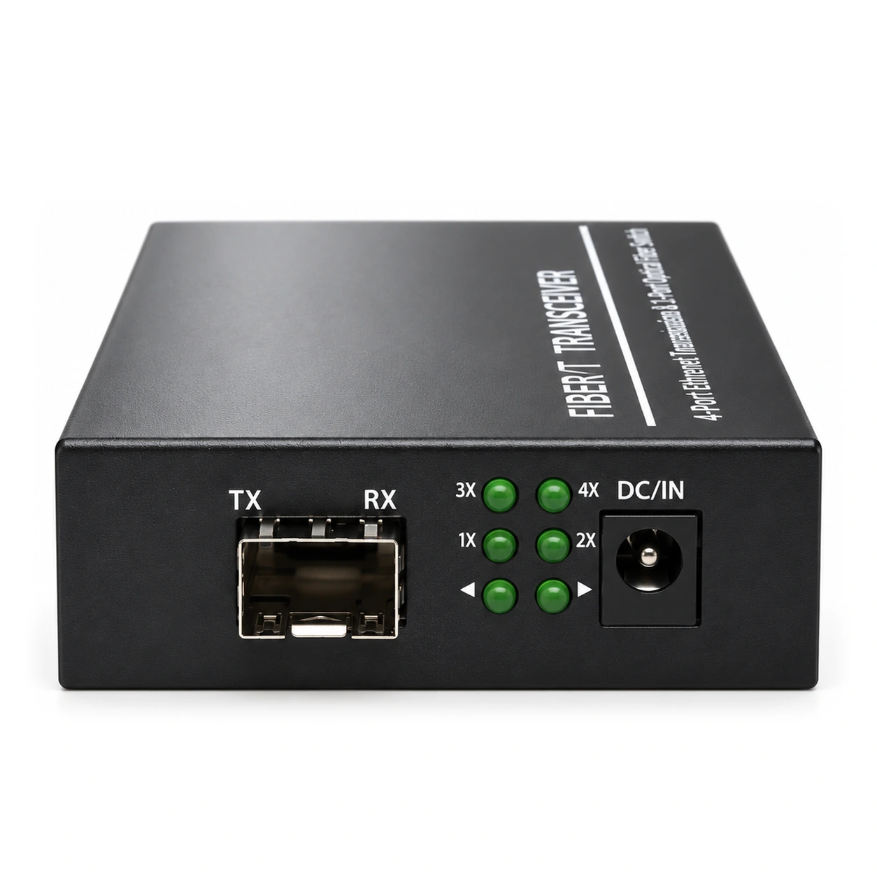 HS-1G4E-F — Gigabit converter — 1 fiber + 4 copper · SFP slot version 3