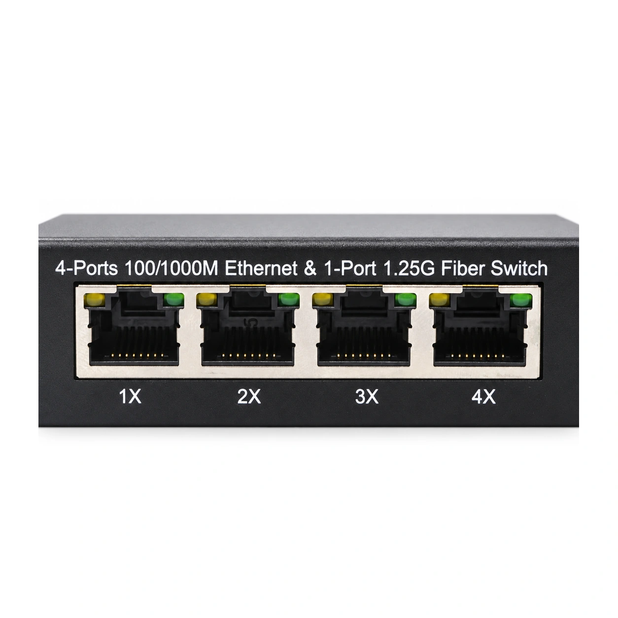 HS-1G4E-V — Gigabit converter — 1 fiber + 4 copper · VLAN isolation 5