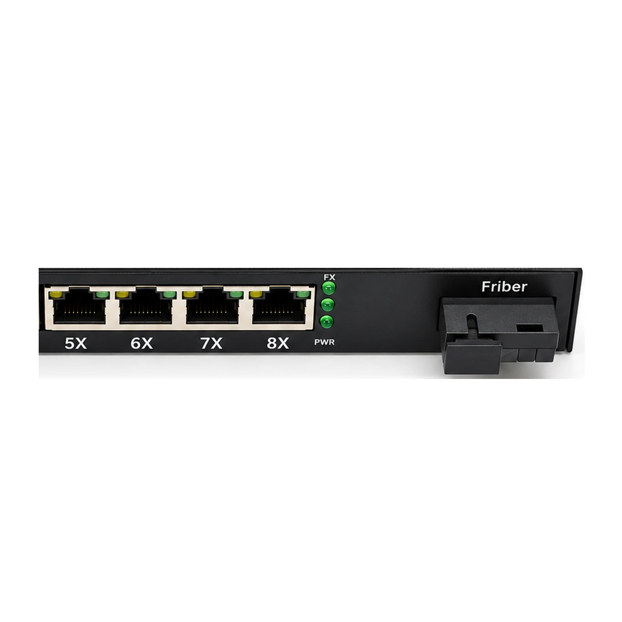HS-1G8E-V — Gigabit converter — 1 fiber + 8 copper · VLAN isolation 3