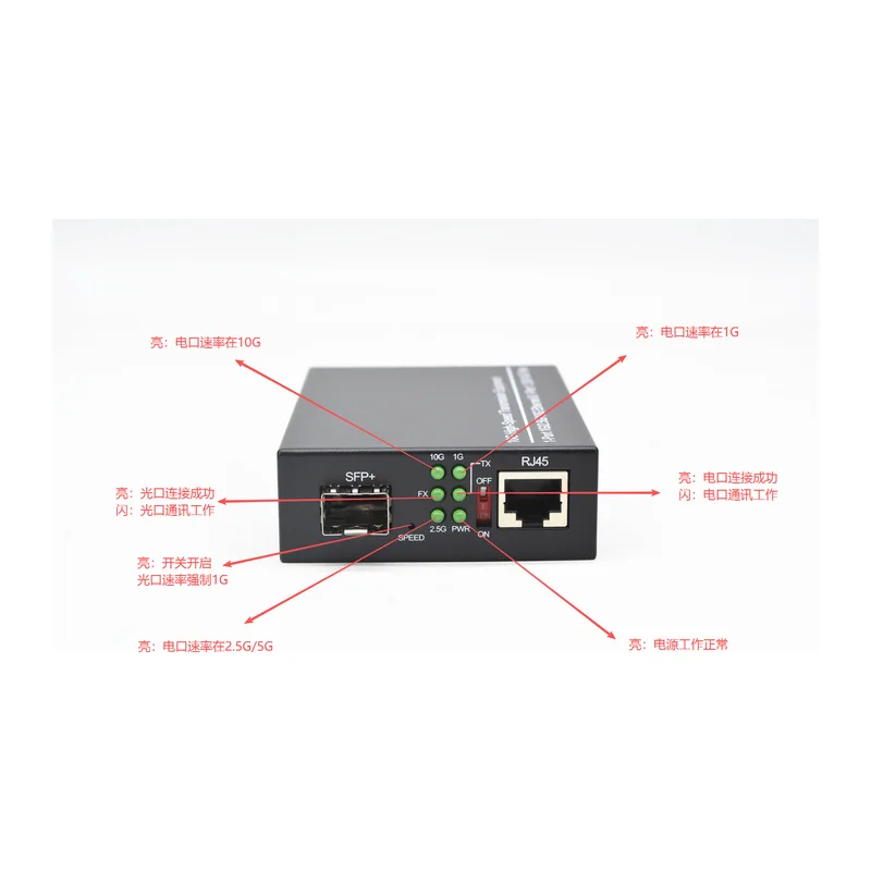 HS-1X1E — 10-gigabit converter — 1 fiber + 1 copper