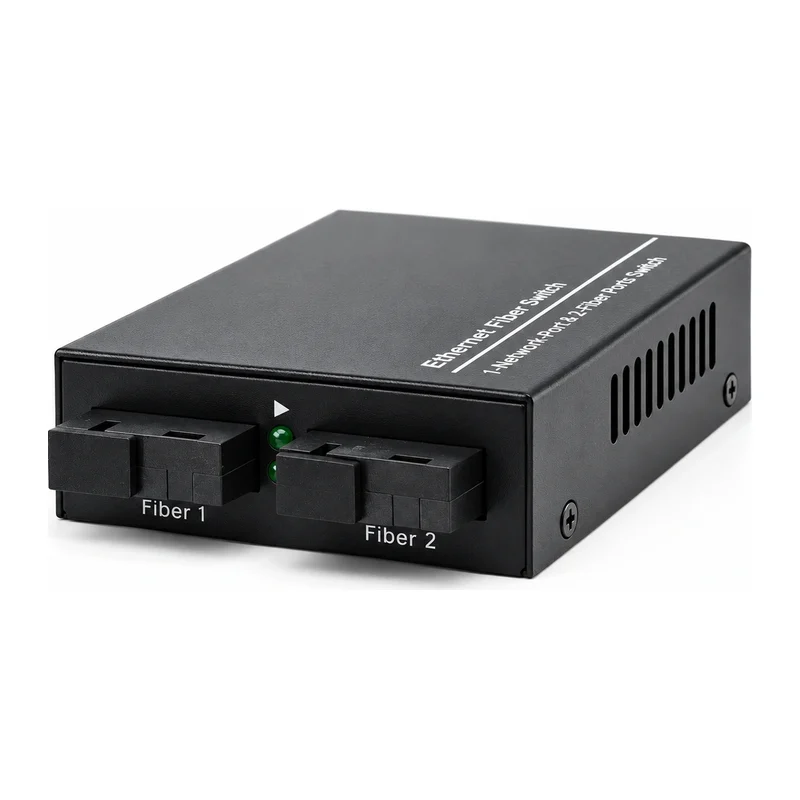 HS-2F1E — Fast Ethernet converter — 2 fiber + 1 copper