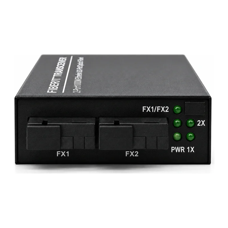 HS-2F2EM — Mini Fast Ethernet converter — 2 fiber + 2 copper
