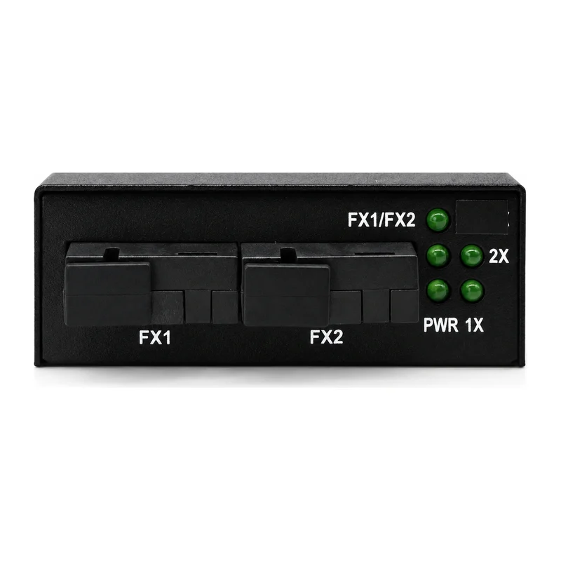 HS-2F2EM — Mini Fast Ethernet converter — 2 fiber + 2 copper 3