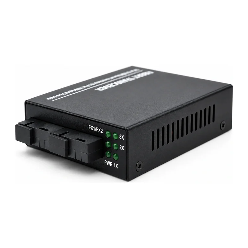 HS-2F3EM — Mini Fast Ethernet converter — 2 fiber + 3 copper