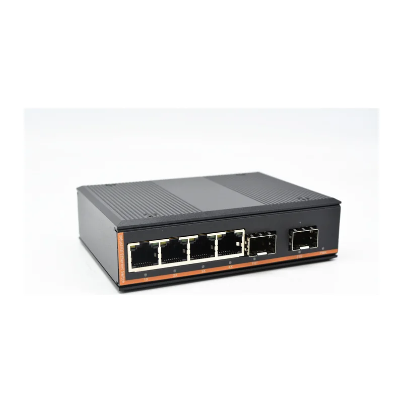 HS-2F4E-PI — Industrial Fast Ethernet PoE injector converter — 2 fiber + 4 PoE, -40 ~ 75 °C