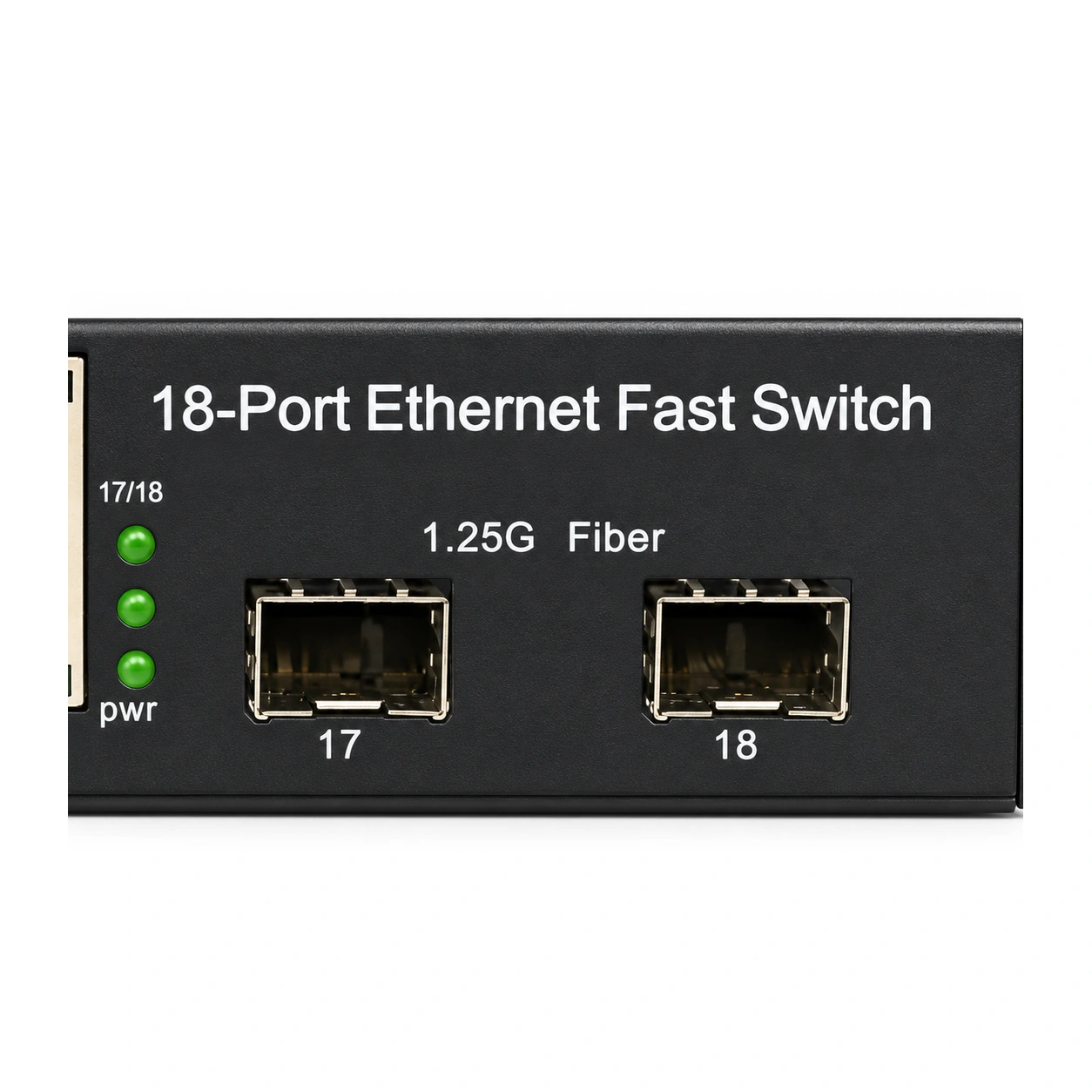 HS-2G16E-F — Gigabit converter — 2 fiber + 16 copper · SFP slot version 5