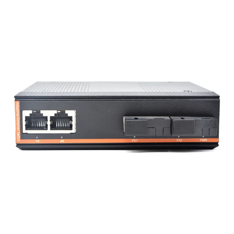 HS-2G2E-I — Industrial gigabit converter — 2 fiber + 2 copper, -40 ~ 75 °C