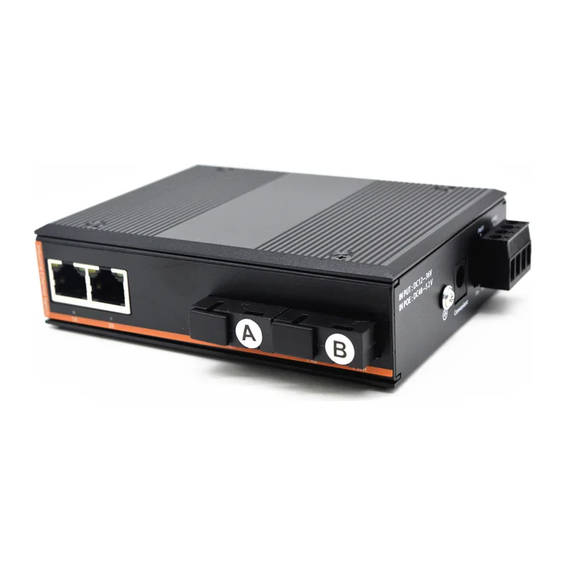 HS-2G2E-I2 — Industrial gigabit converter — 2 fiber + 2 copper, -40 ~ 75 °C · dual-source production