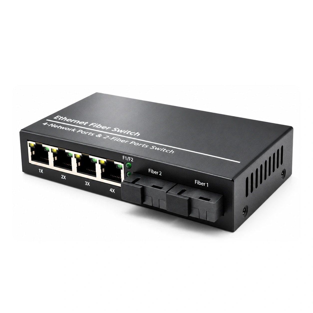 HS-2G4E — Gigabit converter — 2 fiber + 4 copper