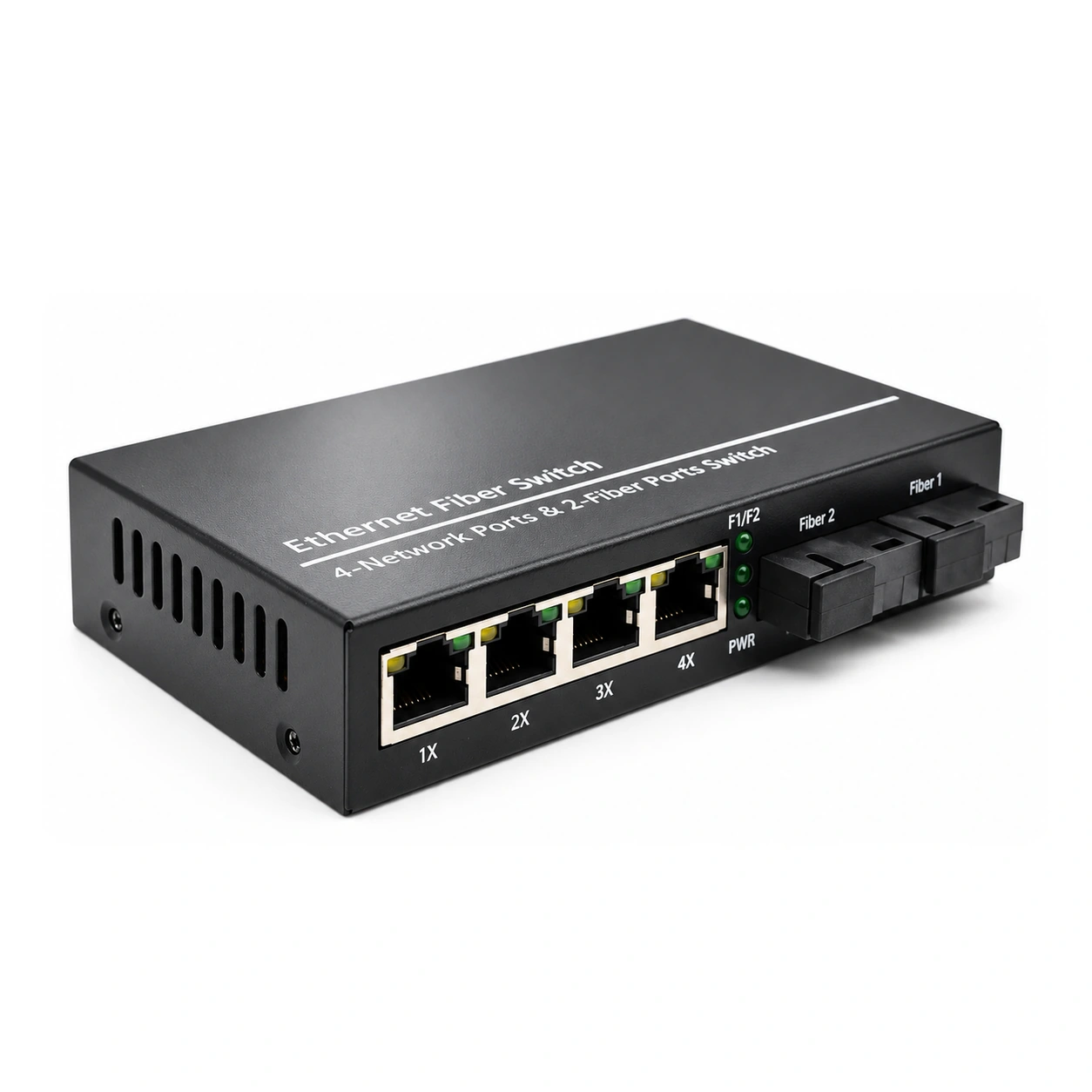 HS-2G4E — Gigabit converter — 2 fiber + 4 copper 2