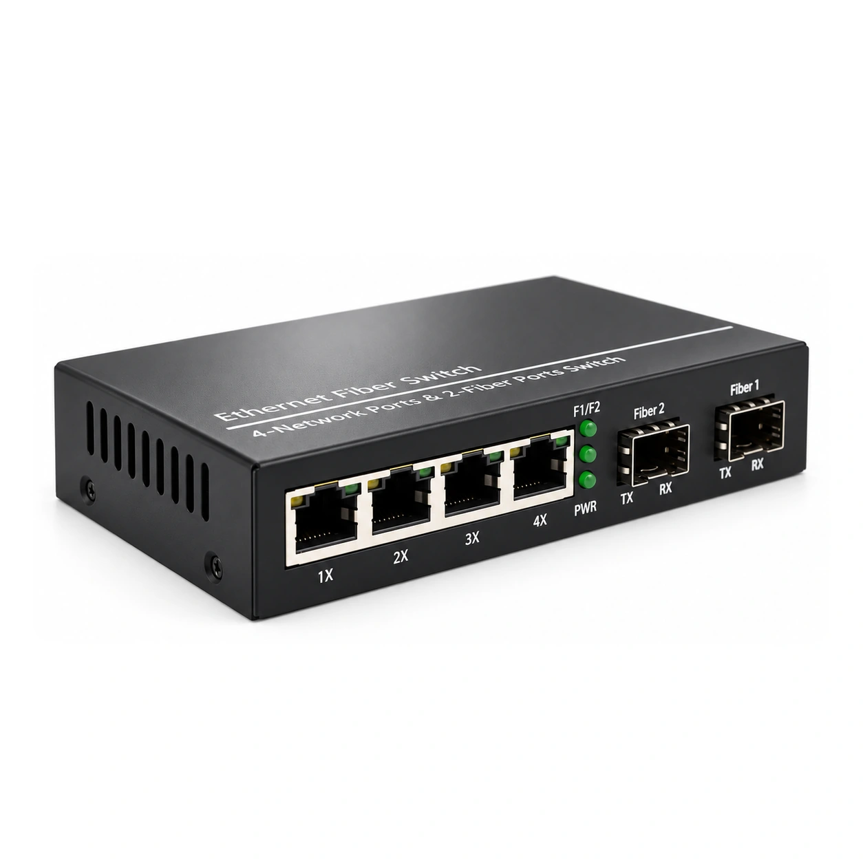 HS-2G4E-F — Gigabit converter — 2 fiber + 4 copper · SFP slot version 2