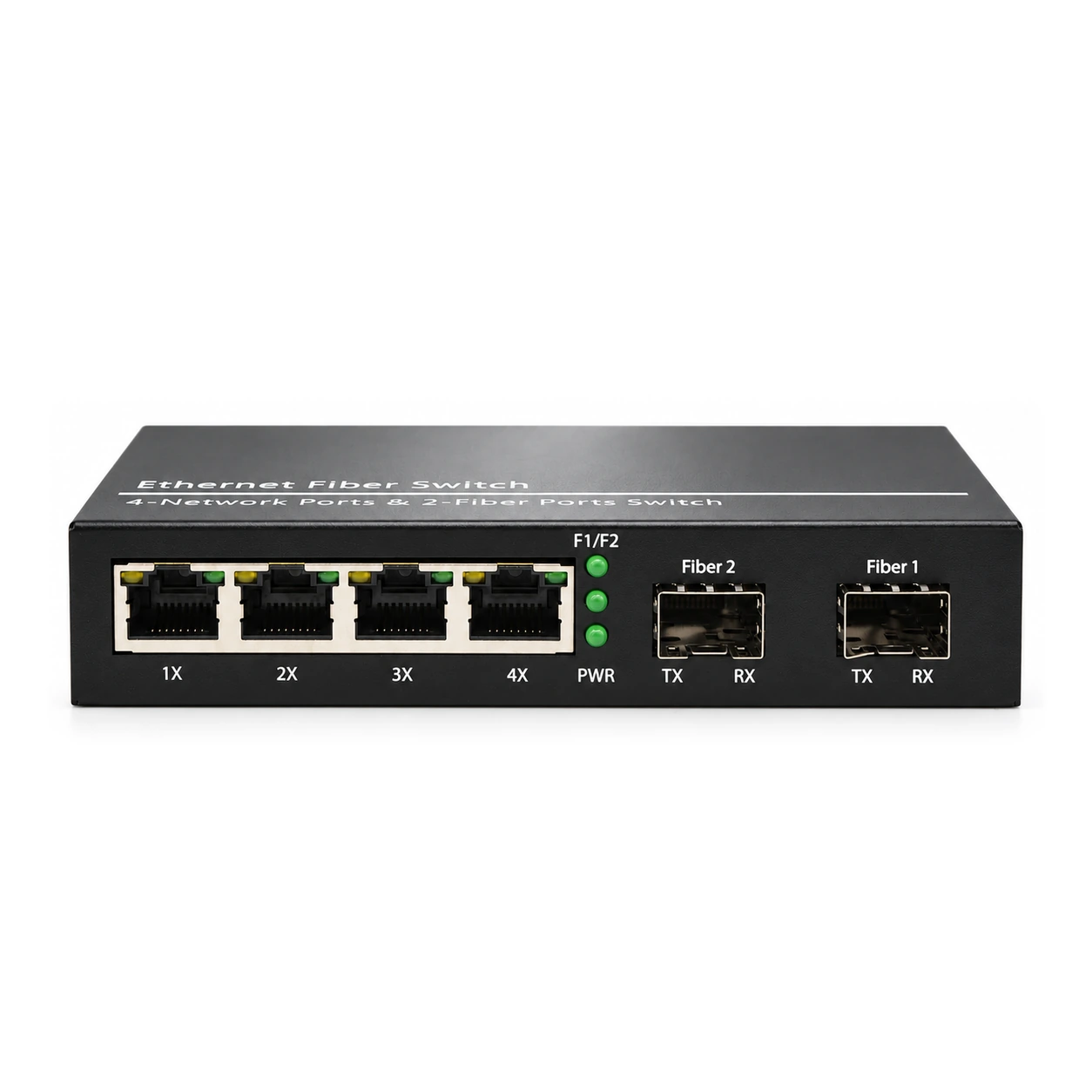 HS-2G4E-F — Gigabit converter — 2 fiber + 4 copper · SFP slot version 3
