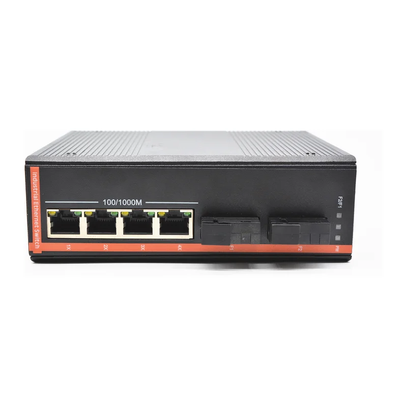 HS-2G4E-I2 — Industrial gigabit converter — 2 fiber + 4 copper, -40 ~ 75 °C