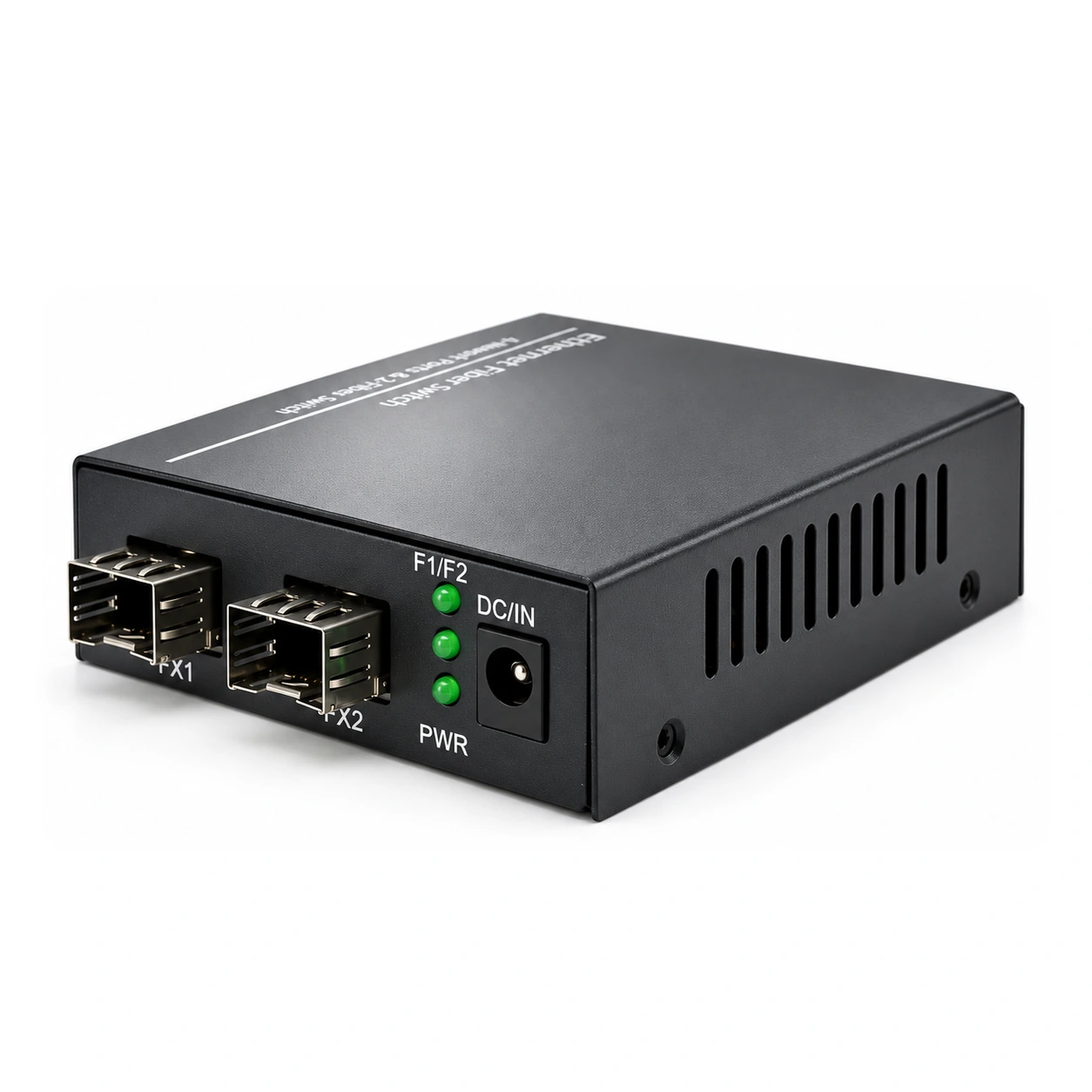HS-2G4EM-F — Mini gigabit converter — 2 fiber + 4 copper · SFP slot version 2