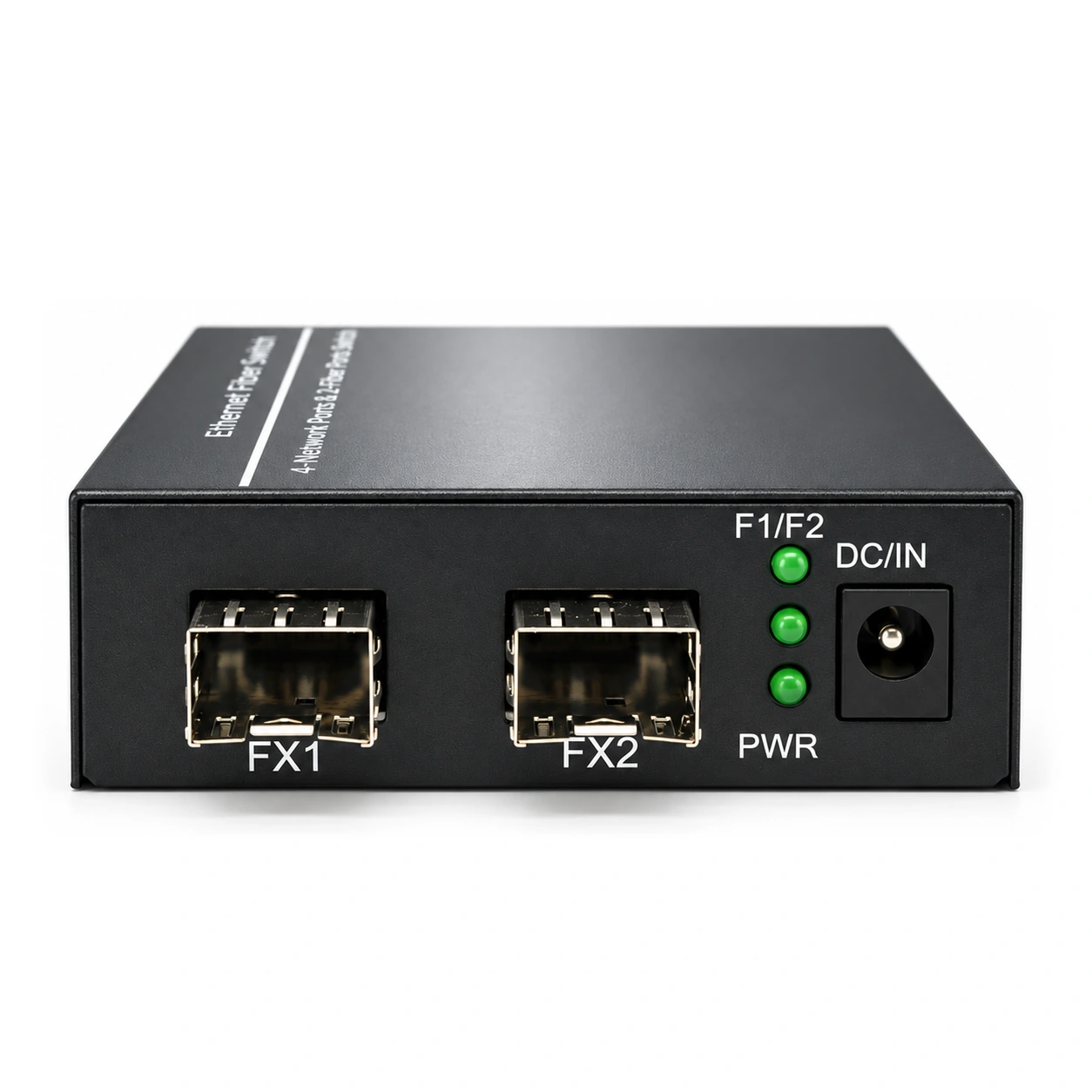 HS-2G4EM-F — Mini gigabit converter — 2 fiber + 4 copper · SFP slot version 3