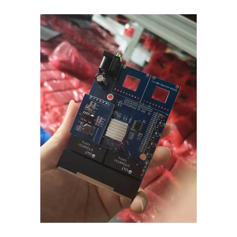 HS-2G4EPM — Gigabit mini PoE converter — 2 fiber + 4 PoE, compact metal body