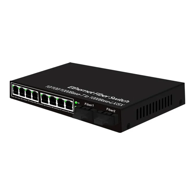 HS-2G8E — Gigabit Konverter — 2 fiber + 8 copper