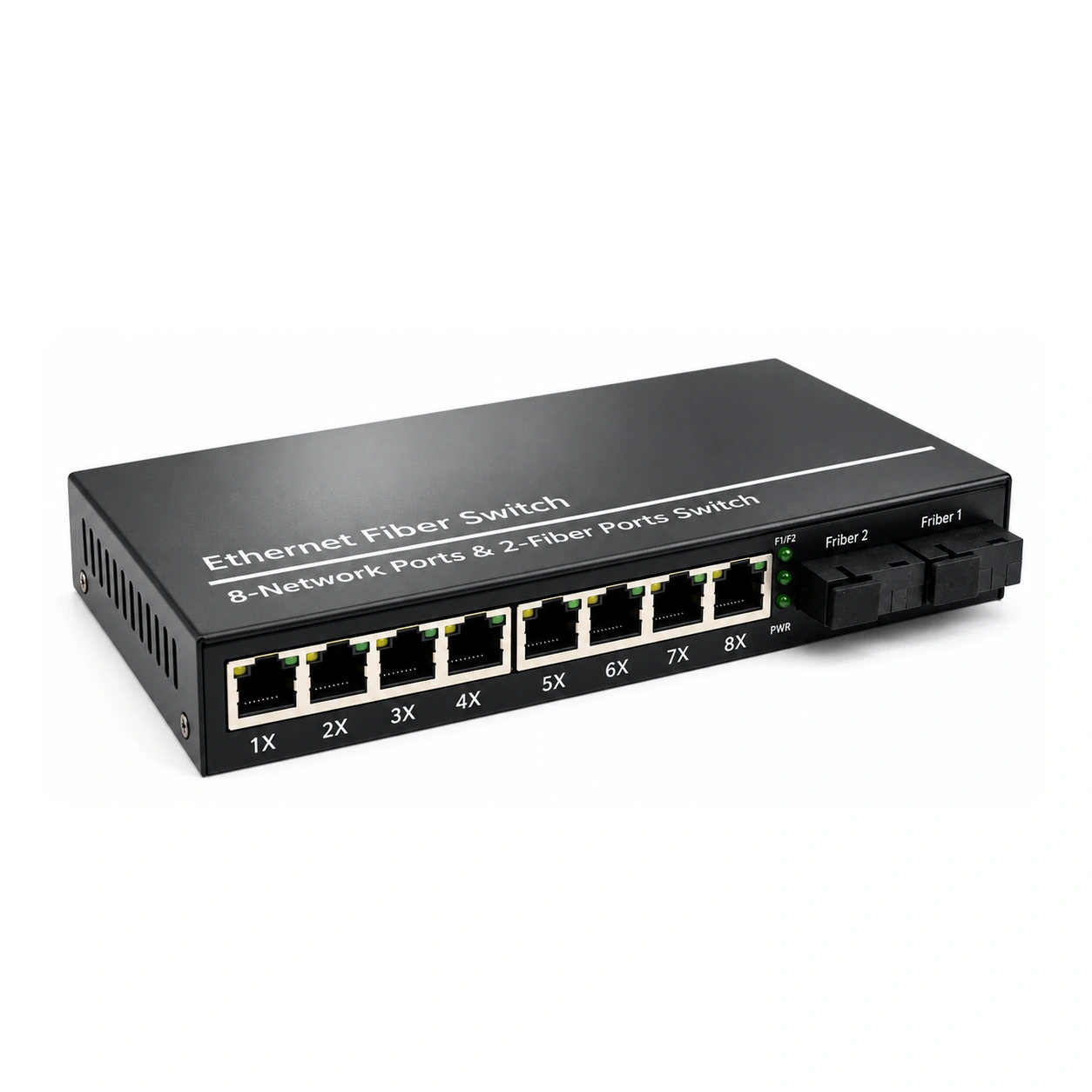 HS-2G8E-F0 — Gigabit converter — 2 fiber + 8 copper (first-generation board)