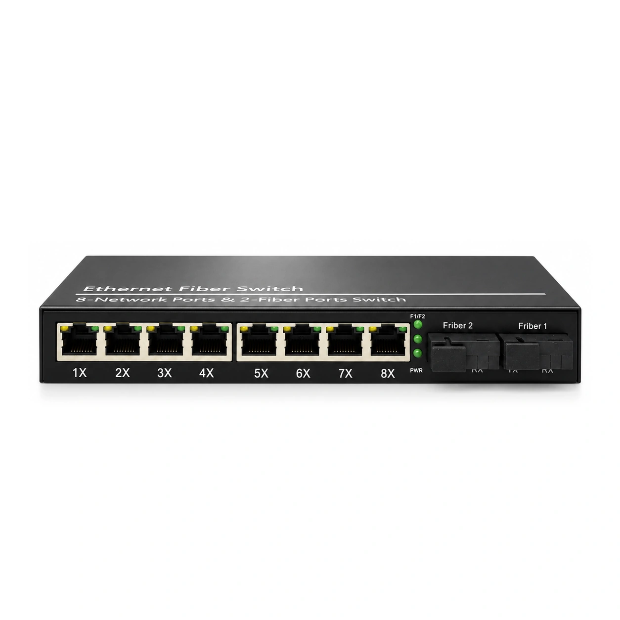 HS-2G8E-F0 — Gigabit converter — 2 fiber + 8 copper (first-generation board) 2
