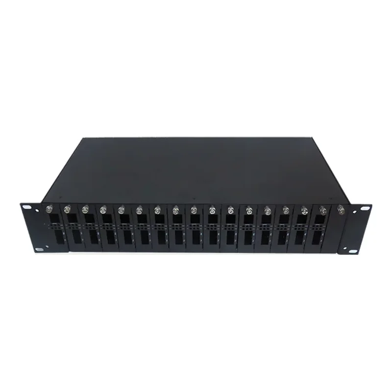 HS-2U-16S — 2U-19"-Karten-Rack für 16 Konverterkarten — Doppelversorgung, Hot-Swap