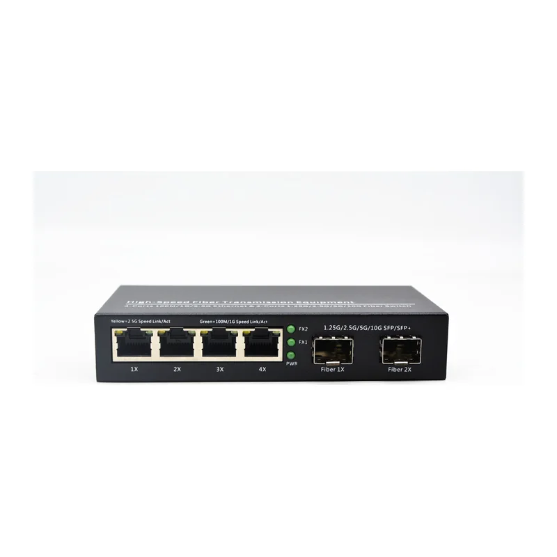 HS-2X4E — 10-gigabit converter — 2 fiber + 4 copper