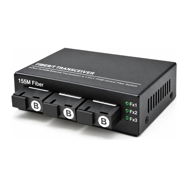 HS-3F2E — Fast Ethernet converter — 3 fiber + 2 copper