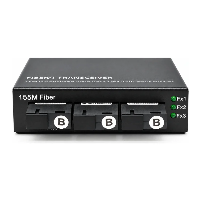 HS-3F2E — Fast Ethernet converter — 3 fiber + 2 copper 2