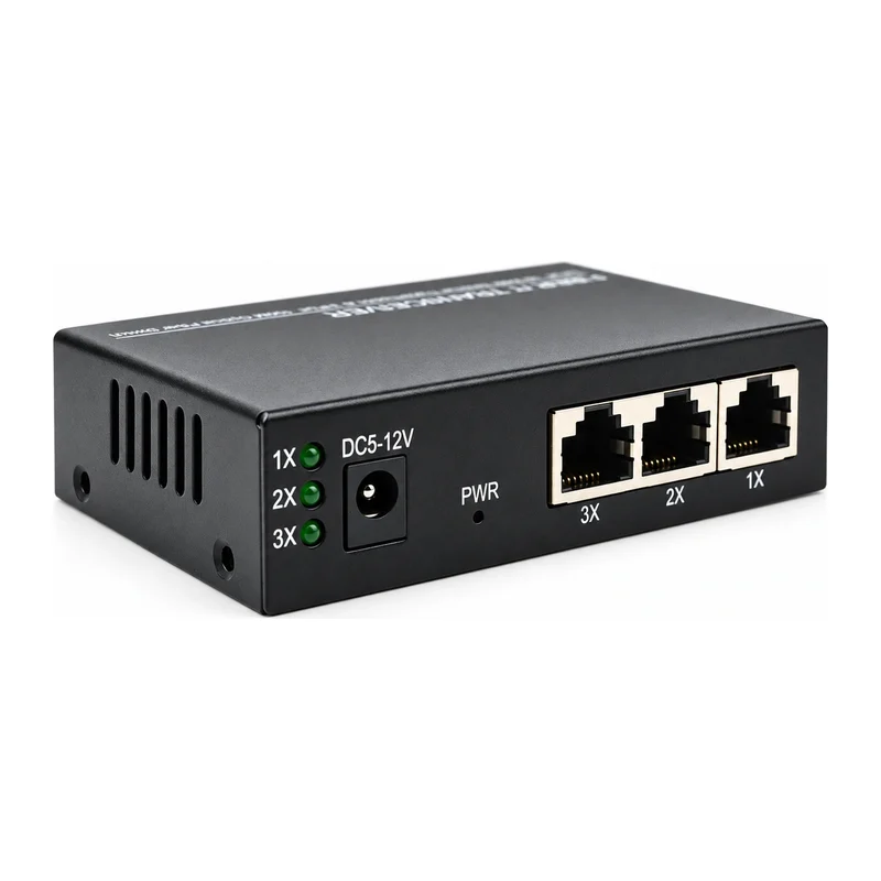 HS-3F3E — Fast Ethernet converter — 3 fiber + 3 copper 3