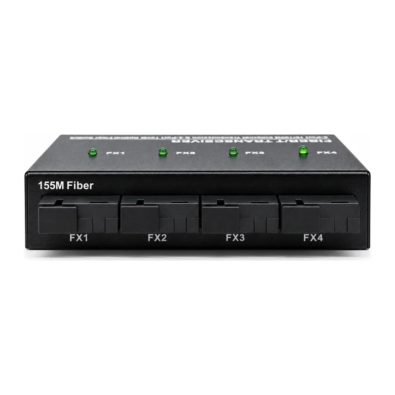 HS-4F4EM — Mini Fast Ethernet converter — 4 fiber + 4 copper 3