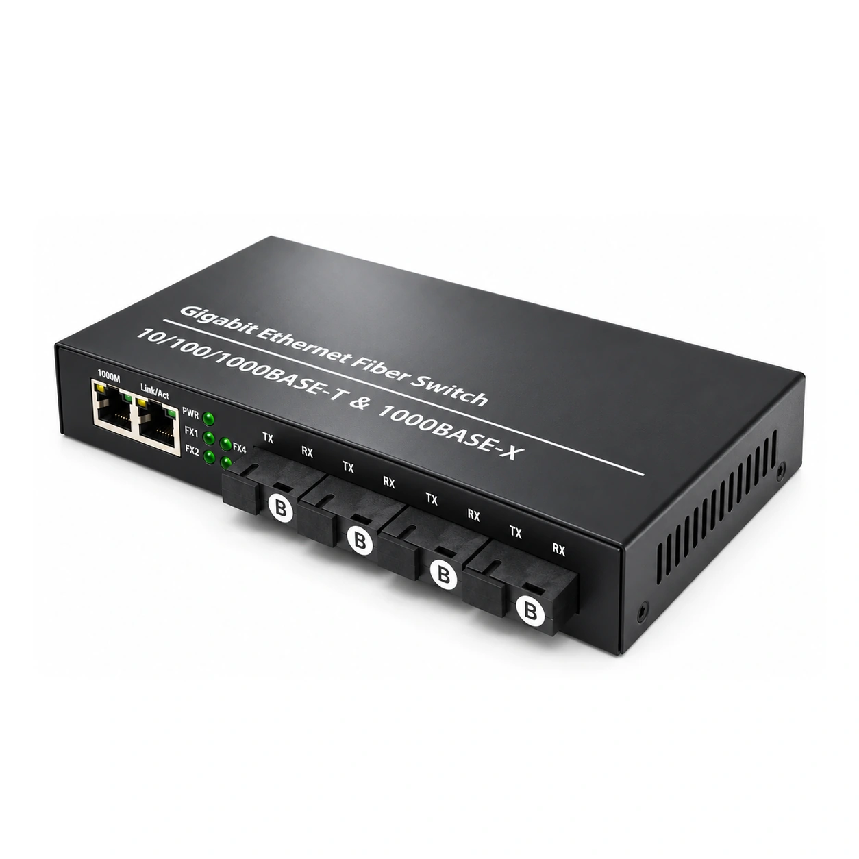 HS-4G2E — Gigabit converter — 4 fiber + 2 copper
