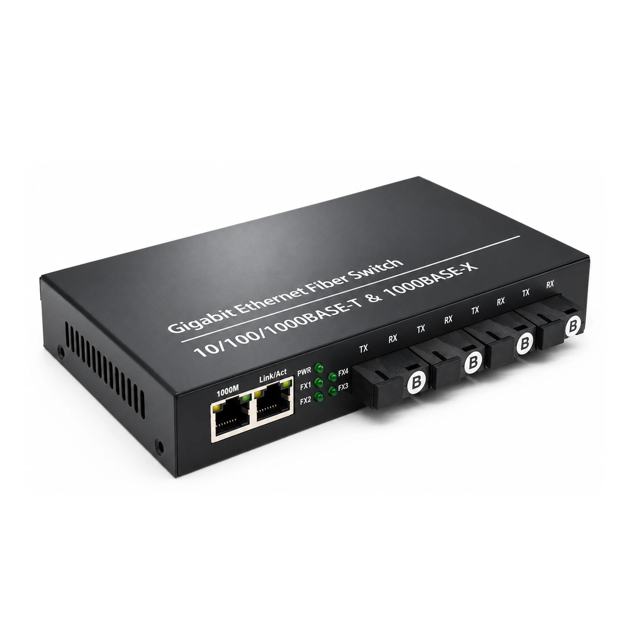 HS-4G2E — Gigabit converter — 4 fiber + 2 copper 2