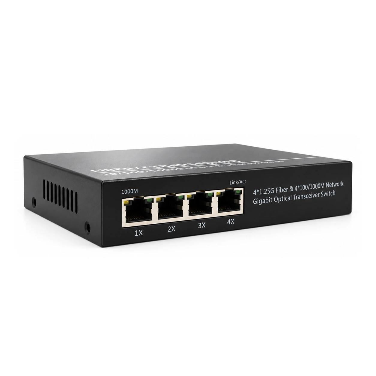 HS-4G4E-F — Gigabit converter — 4 fiber + 4 copper · SFP slot version 2
