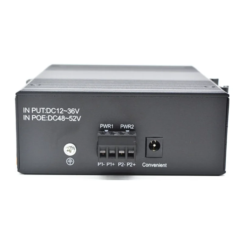 HS-4G4EP-I — Industrial gigabit PoE converter — 4 fiber + 4 PoE copper, -40 ~ 75 °C