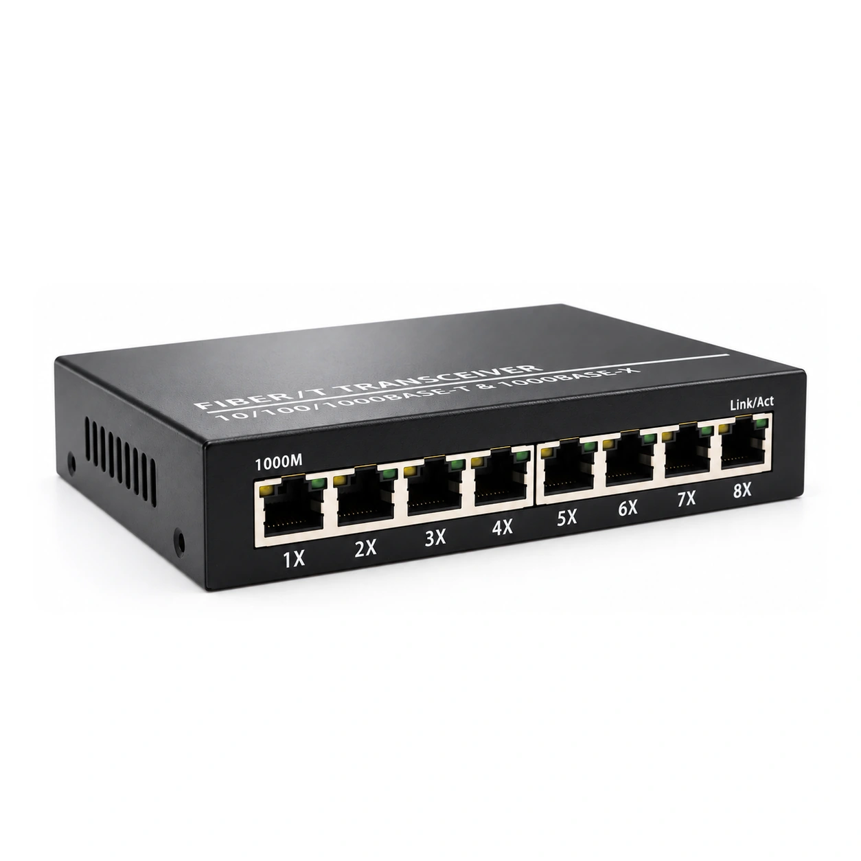 HS-4G8E-F — Gigabit converter — 4 fiber + 8 copper · SFP slot version 2