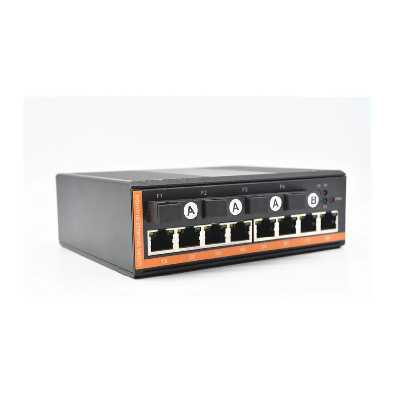 HS-4G8EM-I — Industrial mini gigabit converter — 4 fiber + 8 copper, -40 ~ 75 °C