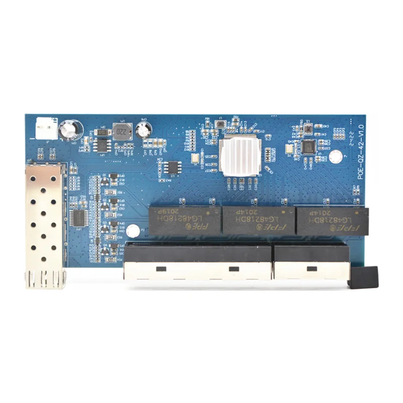 HS-4GEP2G1S — Gigabit PoE converter — 4 fiber · SFP slot version